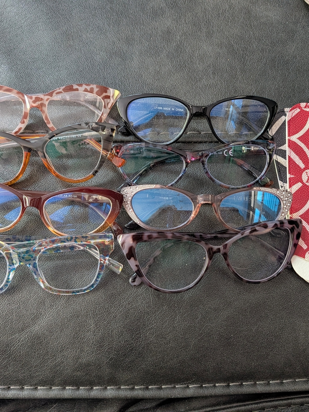 Set Of 8 Women's Tortoiseshell And Fall Toned Cat Eye Reading Glasses 1.50
